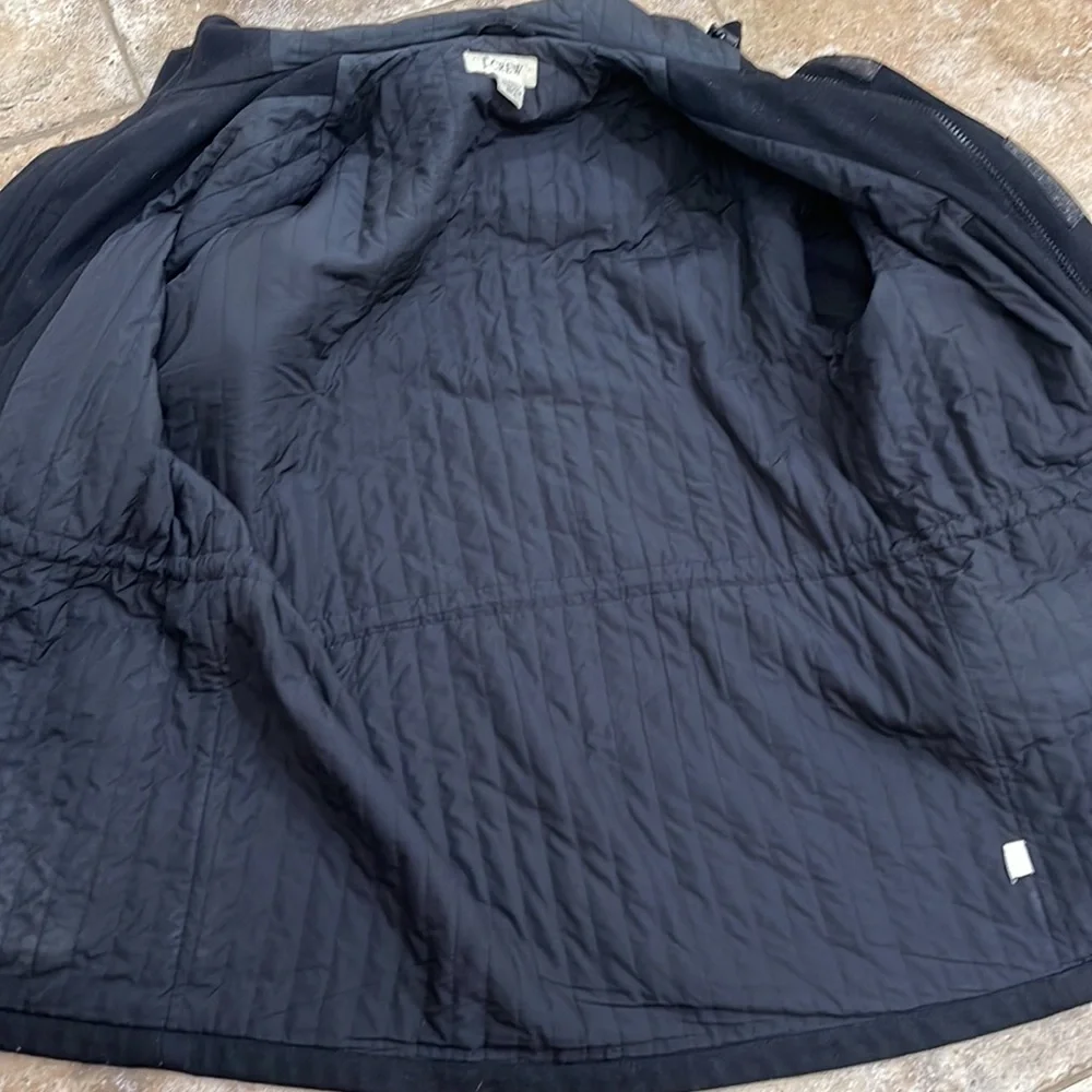 J.Crew Men’s WOOL car coat Black zip front Velcro closure heavy jacket XL WINTER - Picture 9 of 11